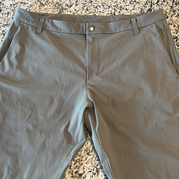 Lululemon ABC Performance Trouser Pants Mens 38 Olive Green Stretch - Picture 6 of 13